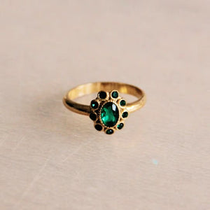 Green Vintage Stainless Steel Ring