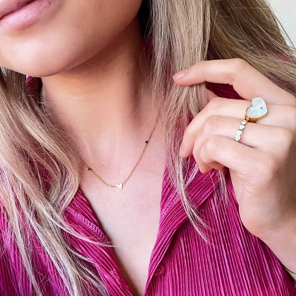 White Heart Ring
