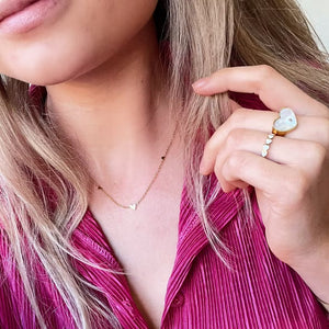 White Heart Ring