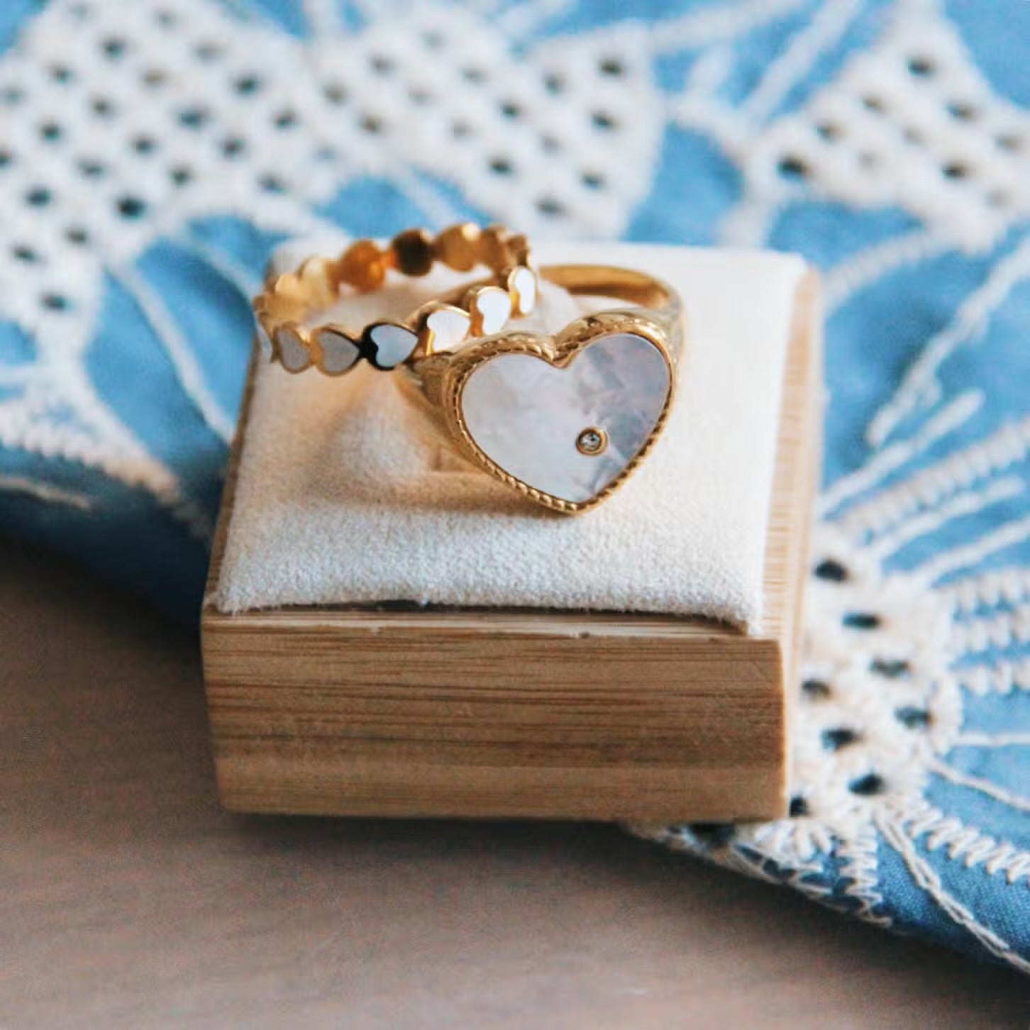 White Heart Ring