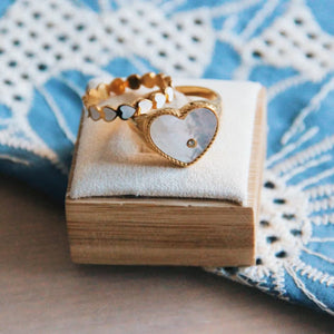 White Heart Ring