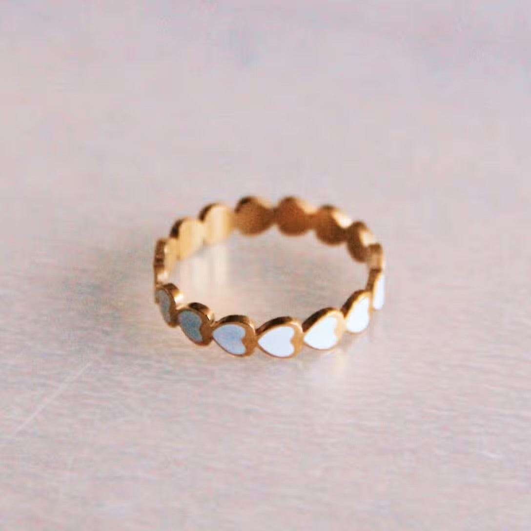 White Heart Ring