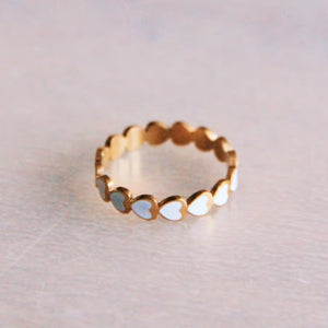 White Heart Ring