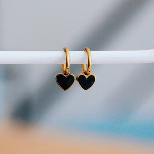 Black Heart Earrings