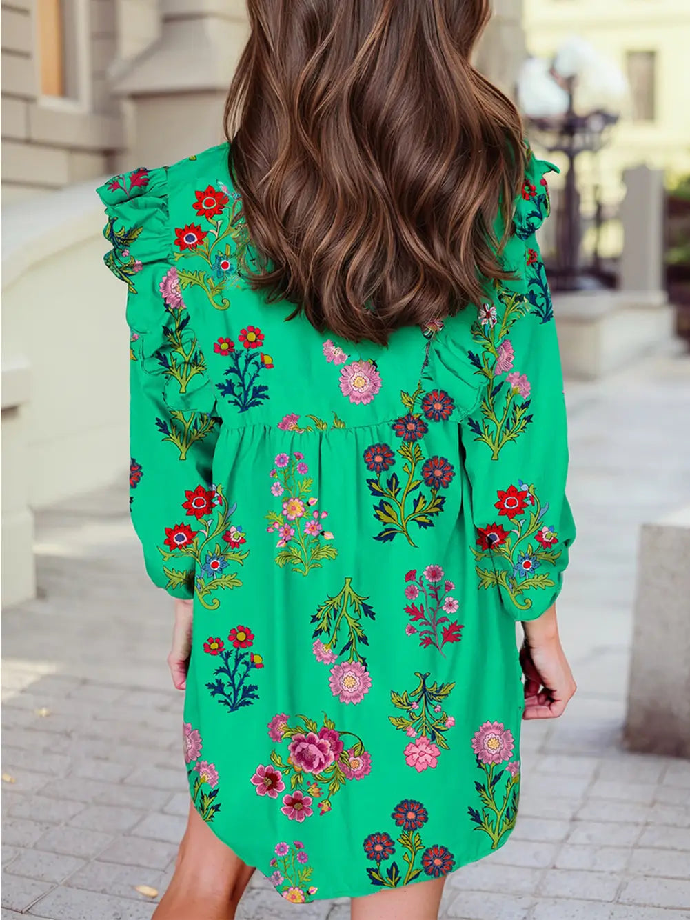 Ruffled Floral Dress