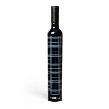 Black Plaid Bottle Umbrella