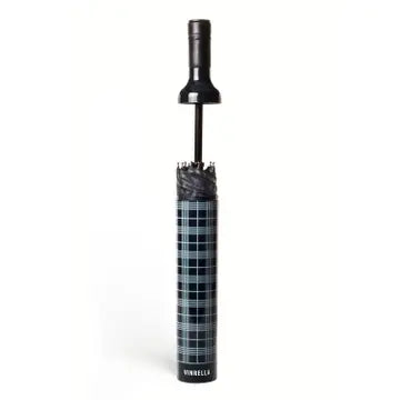 Black Plaid Bottle Umbrella