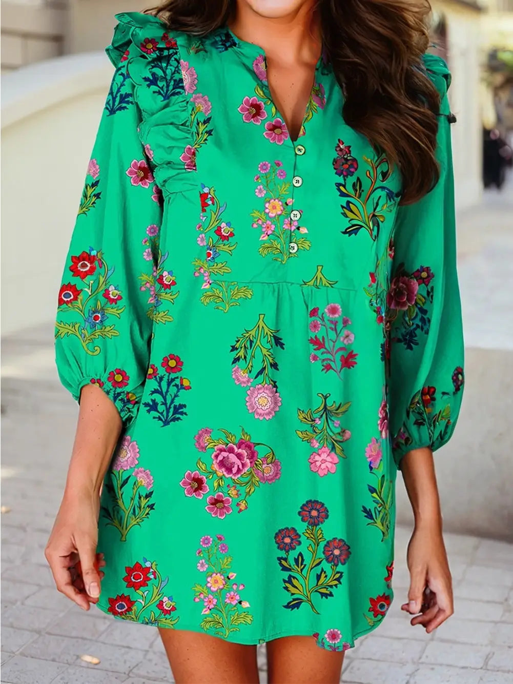 Ruffled Floral Dress