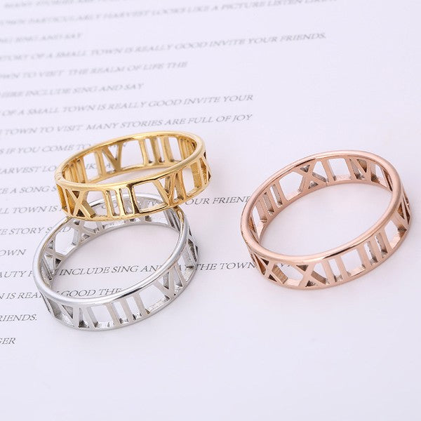 Hollow Roman Numeral Ring S