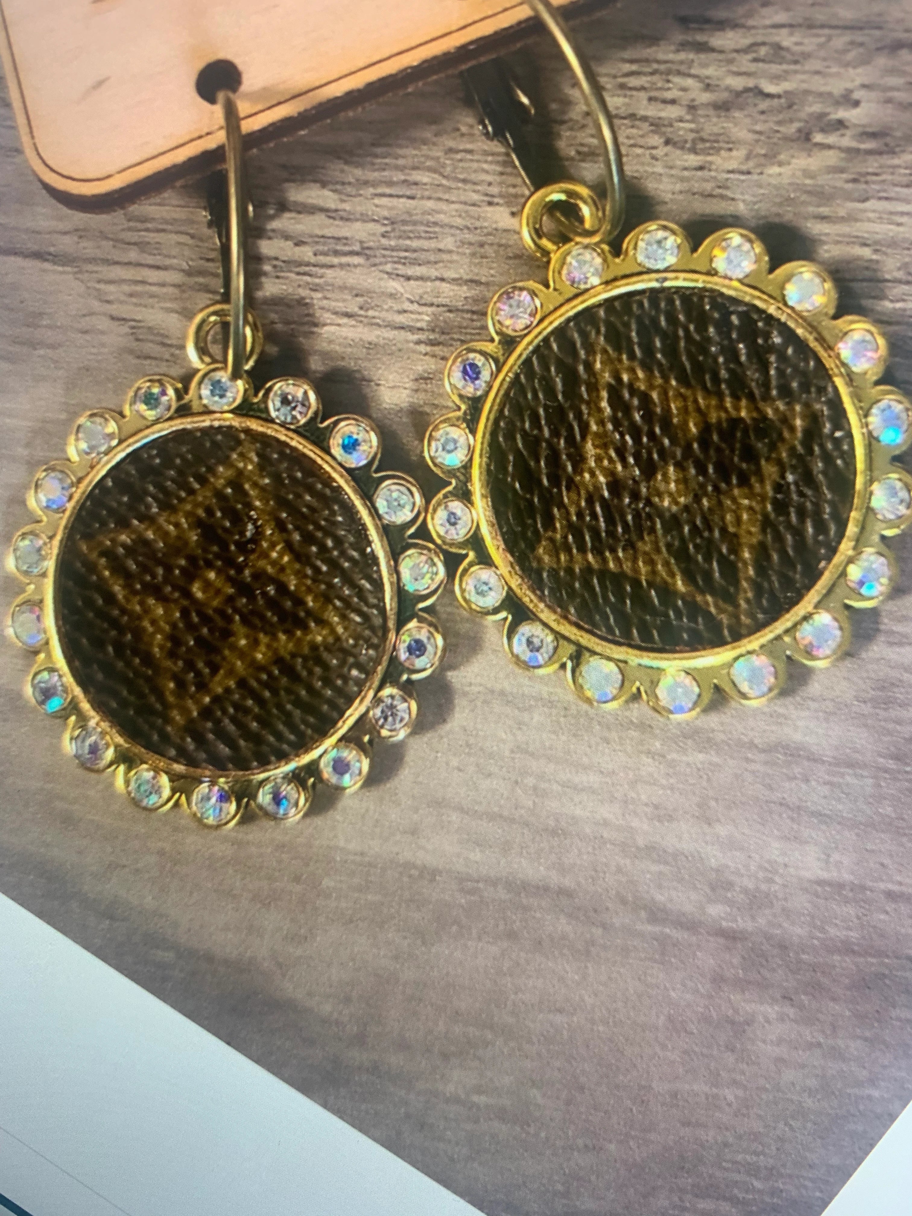 Rustic Golden Upcycled Earrings