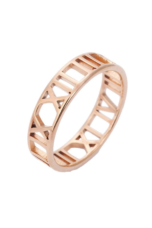 Custom Roman Numeral Ring – Baby Gold