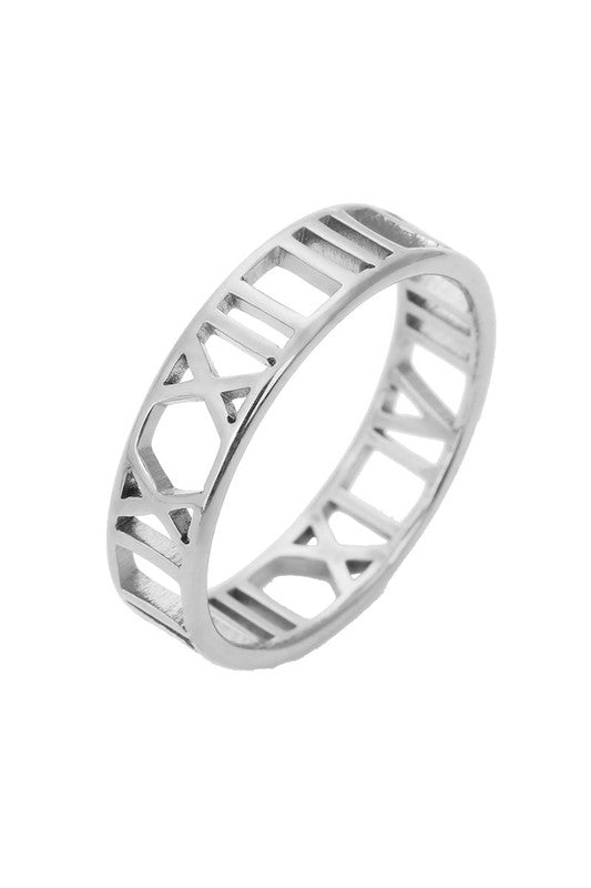 Hollow Roman Numeral Ring S